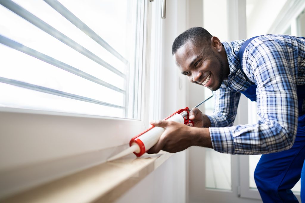 Air sealing with Caulk Gun