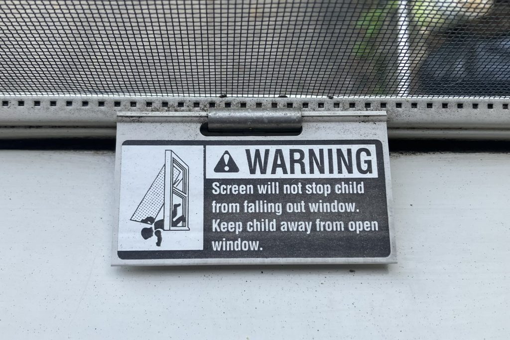 Window Screen Safety Warning