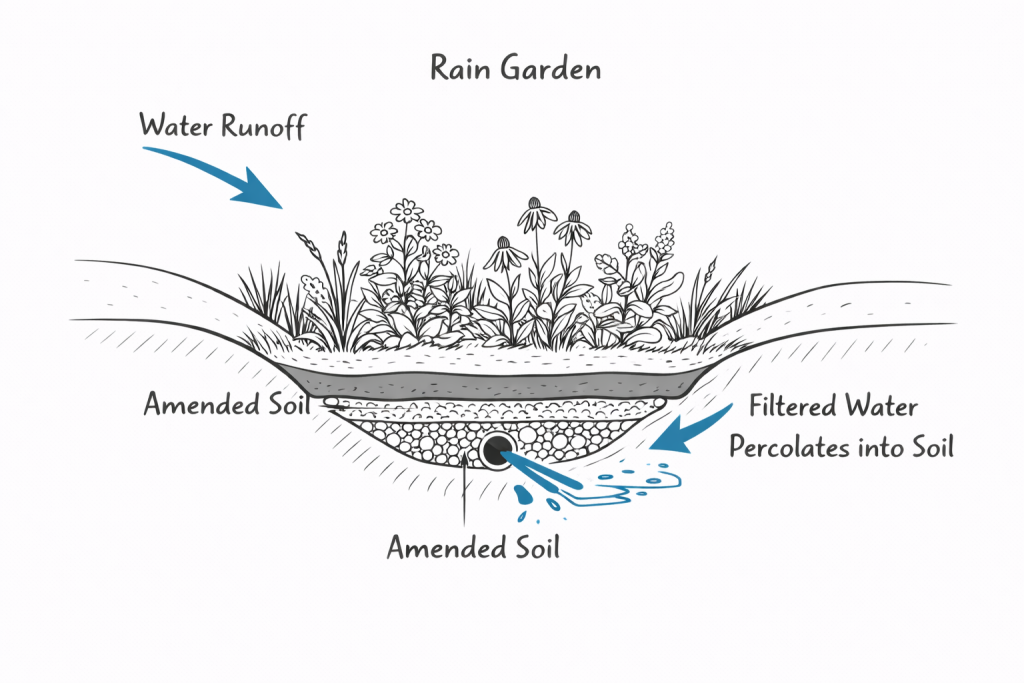 Outdoor Water Management - Rain Garden