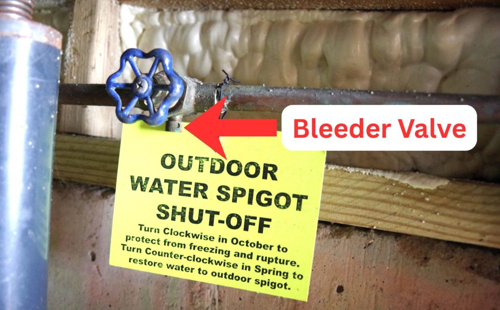 Hose Spigot Winter Shutoff and Bleeder Valve